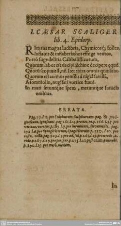 CAESAR SCALIGER / ERRATA.