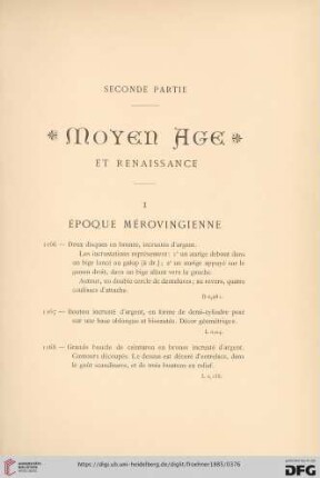 Seconde Partie: Moyen Age et Renaissance