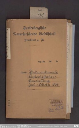 Beteiligung an der Internationalen Luftschiffahrt-Ausstellung