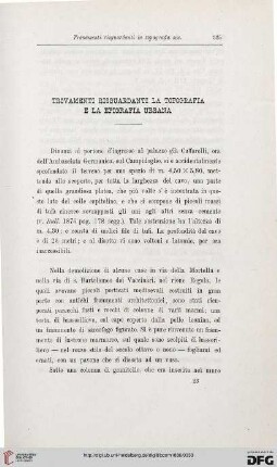 14: Trovamenti risguardanti la topografia e la epigrafia urbana, [8]
