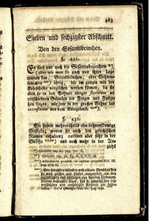 Sieben und sechzigster Abschnitt. Von den Sesamsbeinchen.