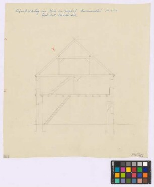 Hermannswaldau ([Landkreis Goldberg]): Berghof. Pferde- und Schweinestall (Querschnitt)