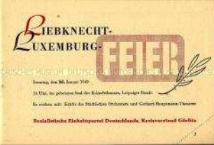 Programmheft zur "Liebknecht-Luxemburg-Feier" 1949 in Görlitz