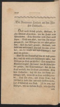 Der Amtmann Herbert an den Förster Gebhard.