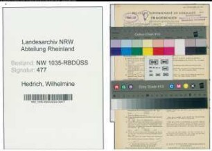 Entnazifizierung Wilhelmine Hedrich , geb. 06.03.1895 (Fuersorgerin)