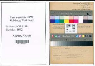 Entnazifizierung August Raeder , geb. 14.07.1891 (Angestellter)