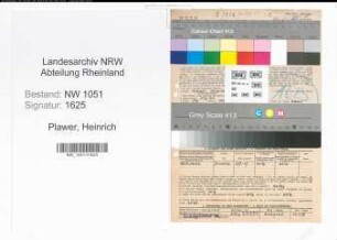 Entnazifizierung Heinrich Plawer , geb. 15.06.1913 (Postangestellter)