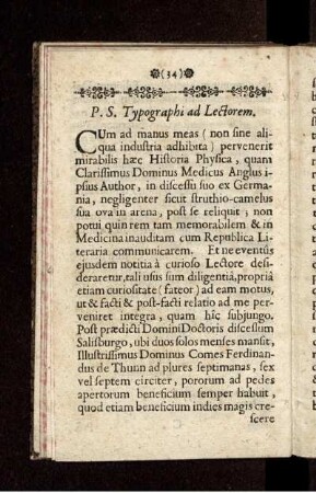 P.S. Typographi ad Lectorem