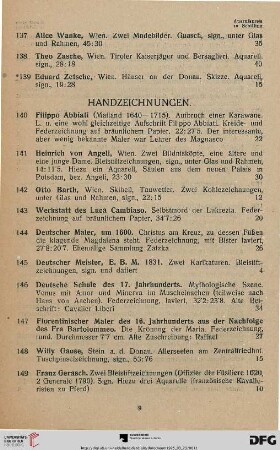 Handzeichnungen (Nr. 140-185)