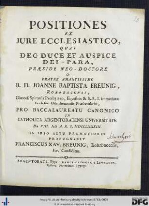 Positiones Ex Jure Ecclesiastico