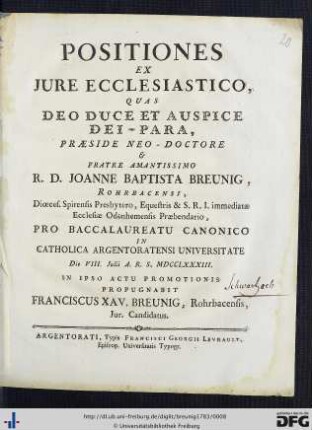 Positiones Ex Jure Ecclesiastico