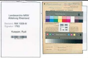Entnazifizierung Rudi Kuepper , geb. 21.05.1913 (Arzt)