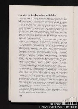 Die Kirsche im deutschen Volksleben