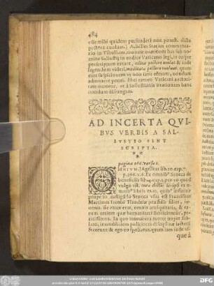 Ad Incerta Quibus Verbis A Sallustio Sint Scripta.