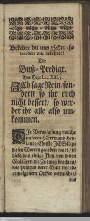 Die Buß-Predigt