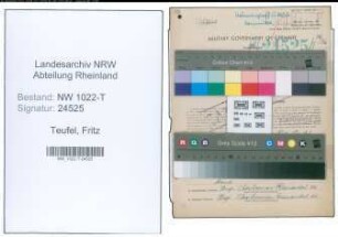 Entnazifizierung Fritz Teufel , geb. 02.05.1901 (Mechaniker)
