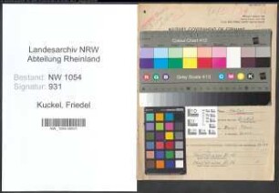 Entnazifizierung Friedel Kuckel , geb. 29.01.1898 (Sekretaerin)