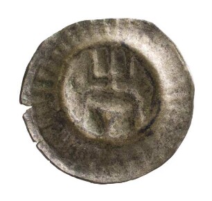 Münze, Hohlpfennig, 1. Hälfte 15. Jh.
