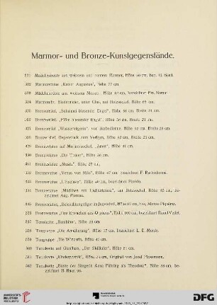 Marmor- und Bronze-Kunsteggenstände (Nr. 321-342)