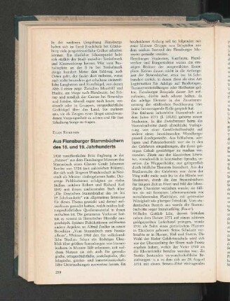 Aus Flensburger Stammbüchern des 18. und 19. Jahrhunderts