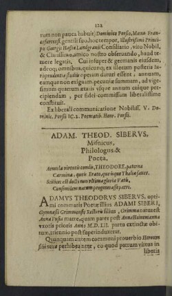 Adamus Theodorus Siberus