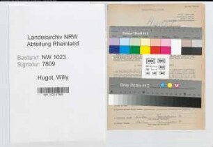 Entnazifizierung Willy Hugot , geb. 09.03.1895 (Bankbeamter)