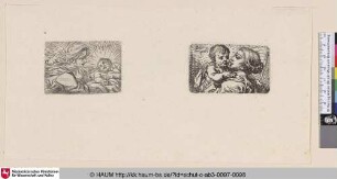 links: [Maria mit dem Kind, den Kopf ihren Arm gelegt; Virgin and Child]
