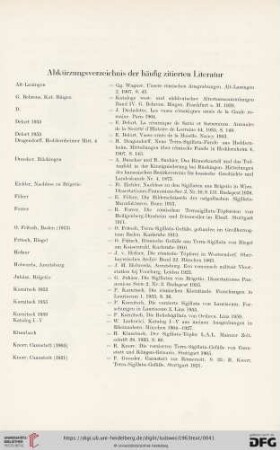Abkürzungsverzeichnis der häufig zitierten Literatur