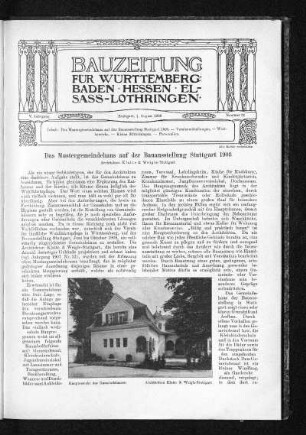Das Mustergemeindehhaus auf der Bauausstellung Stuttgart 1908
