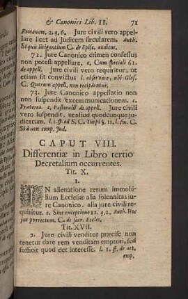 Caput VIII. Differentiae in Libro tertio Decretalium occurrentes.