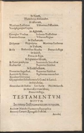 Testamentum Novum.
