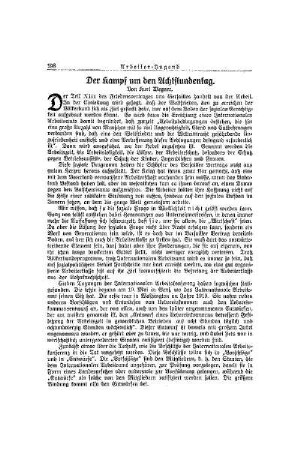 Der Kampf um den Achtstundentag