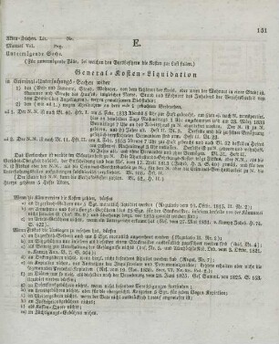 E. General-Kosten-Liquidation