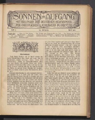 Heft 7. 13. Jahrgang. April 1911