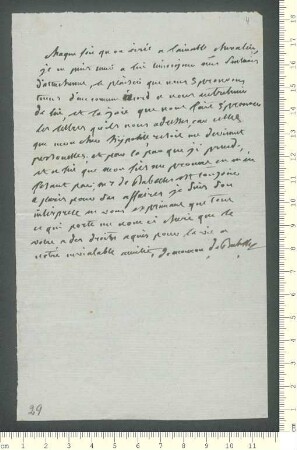 Brief von ... Mouron de Rubelles (Marquise) an Adelbert von Chamisso