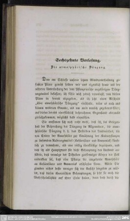 Sechzehnte Vorlesung. Die atmosphärische Düngung