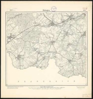 Meßtischblatt 3613 : Rixingen, 1917 : Rixingen. - Aufn. 1882, hrsg. 1883, Aufl.-dr. 1917. - 1:25000. - [Berlin]: Reichsamt für Landesaufnahme, 1917. - 1 Kt.
