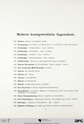 Moderne kunstgewerbliche Gegenstände (Nr. 1469-2180)