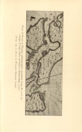 View of strait of Manila ; photographic facsimile from recueil des voiages Comp. Indes orientales (Amsterdam, 1725)