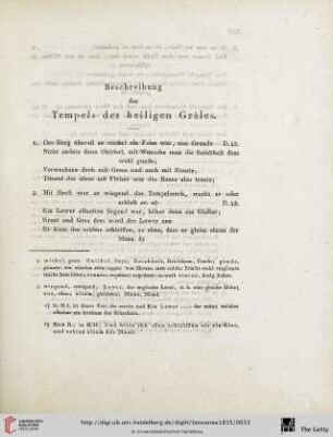 Beschreibung des Tempels des heiligen Grales