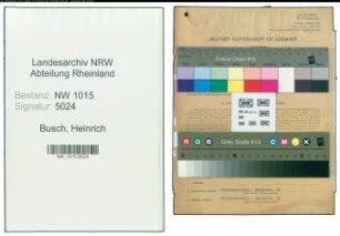 Entnazifizierung Heinrich Busch , geb. 24.05.1903 (Bauunternehmer)