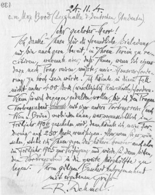 Brief an Max Brod