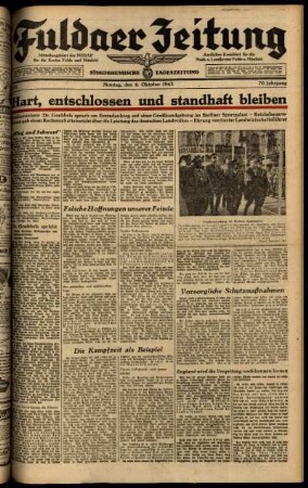 Ausgabe vom Montag, den 04. Oktober 1943.