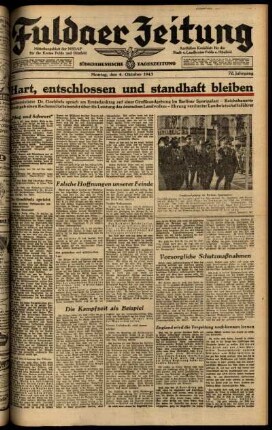 Ausgabe vom Montag, den 04. Oktober 1943.