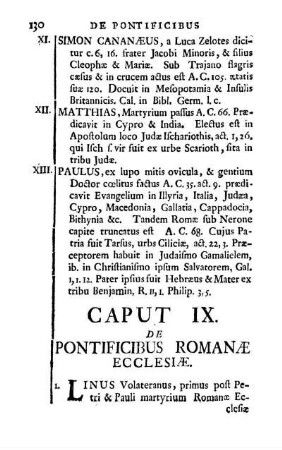 Caput IX. De Pontificibus Romanæ Ecclesiæ.