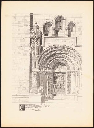 Romanisches Portal: Ansicht (aus: Drucke von Seminararbeiten der Königlich Technischen Hochschule Berlin, Bd. II)