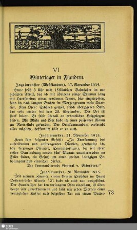VI. Winterlager in Flandern