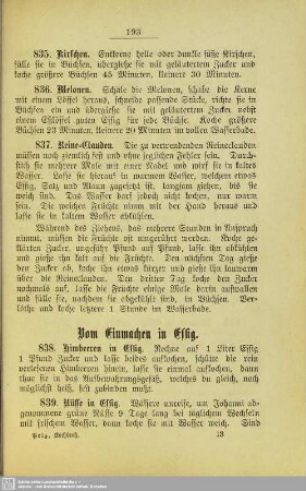 Vom Einmachen in Essig