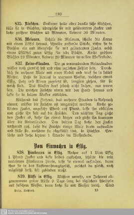 Vom Einmachen in Essig