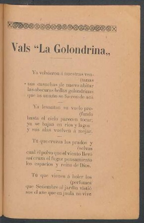 Vals "La golondrina"
